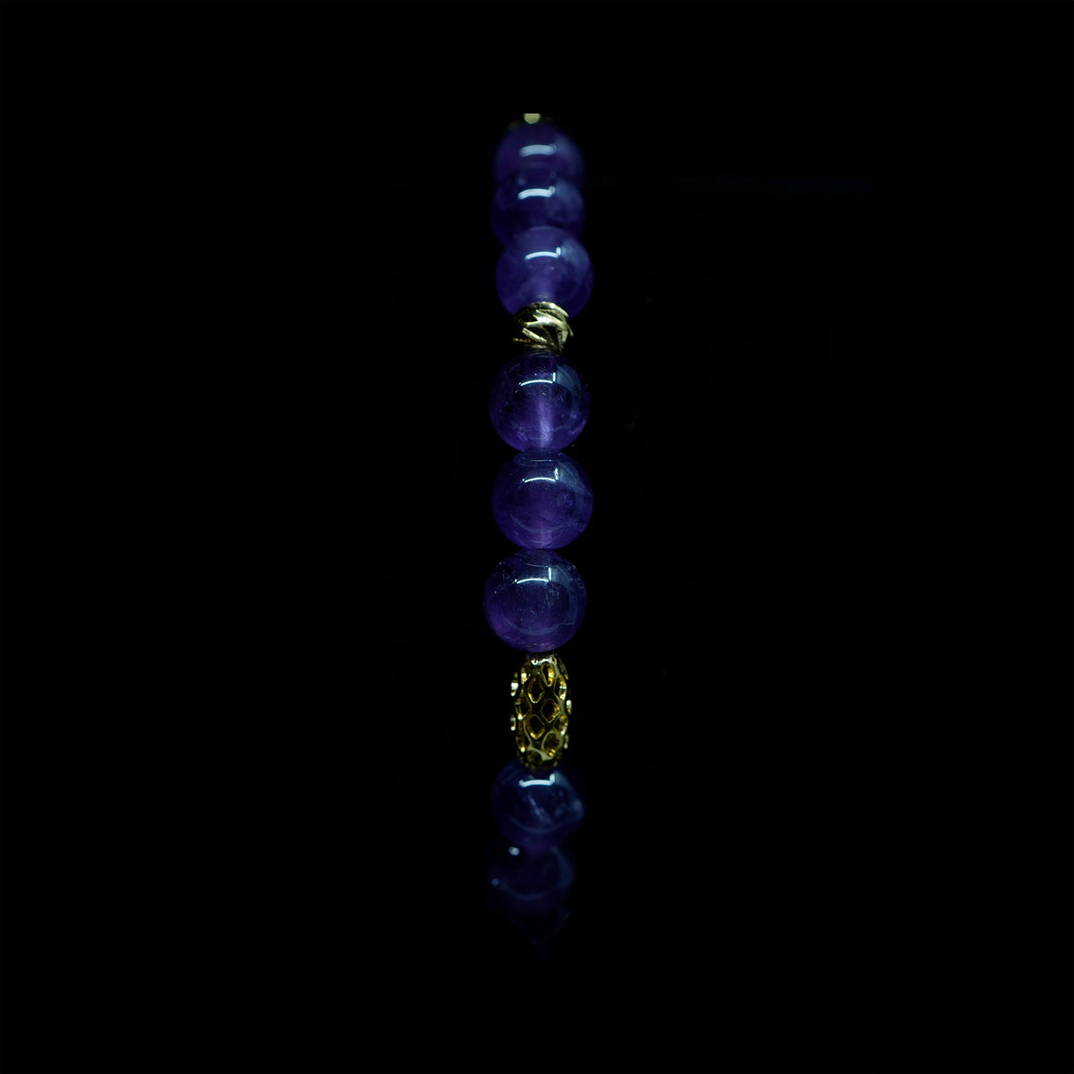 Amethyst 24k Gold Plated Christian Woman Beads Bracelet