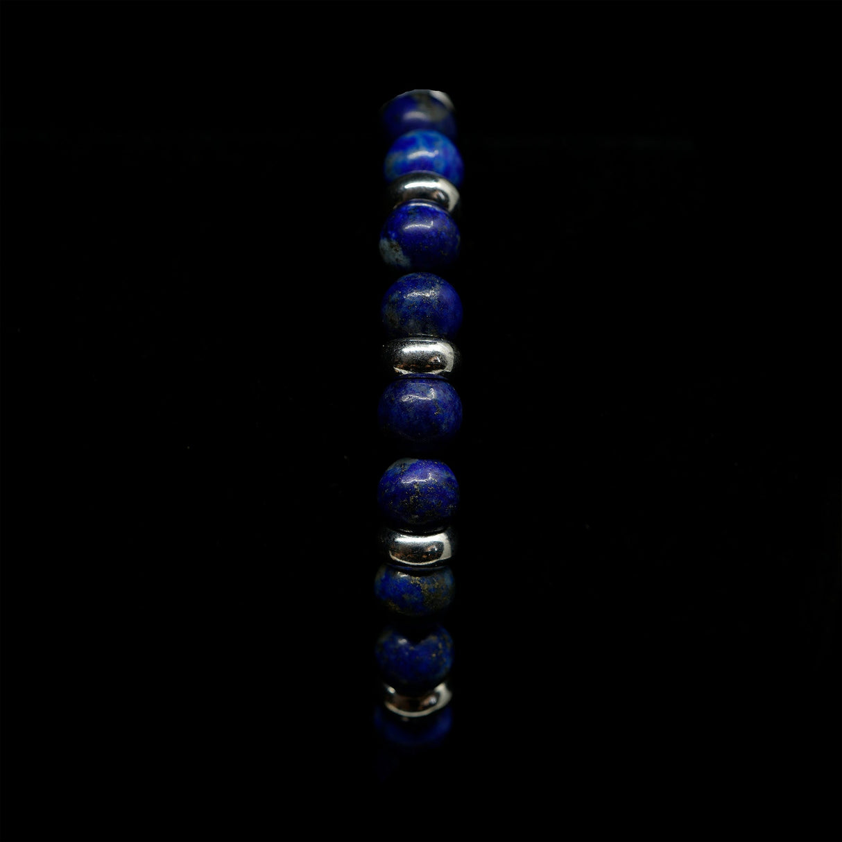 Lapis Lazuli Sterling Silver Christian Woman Beads Bracelet