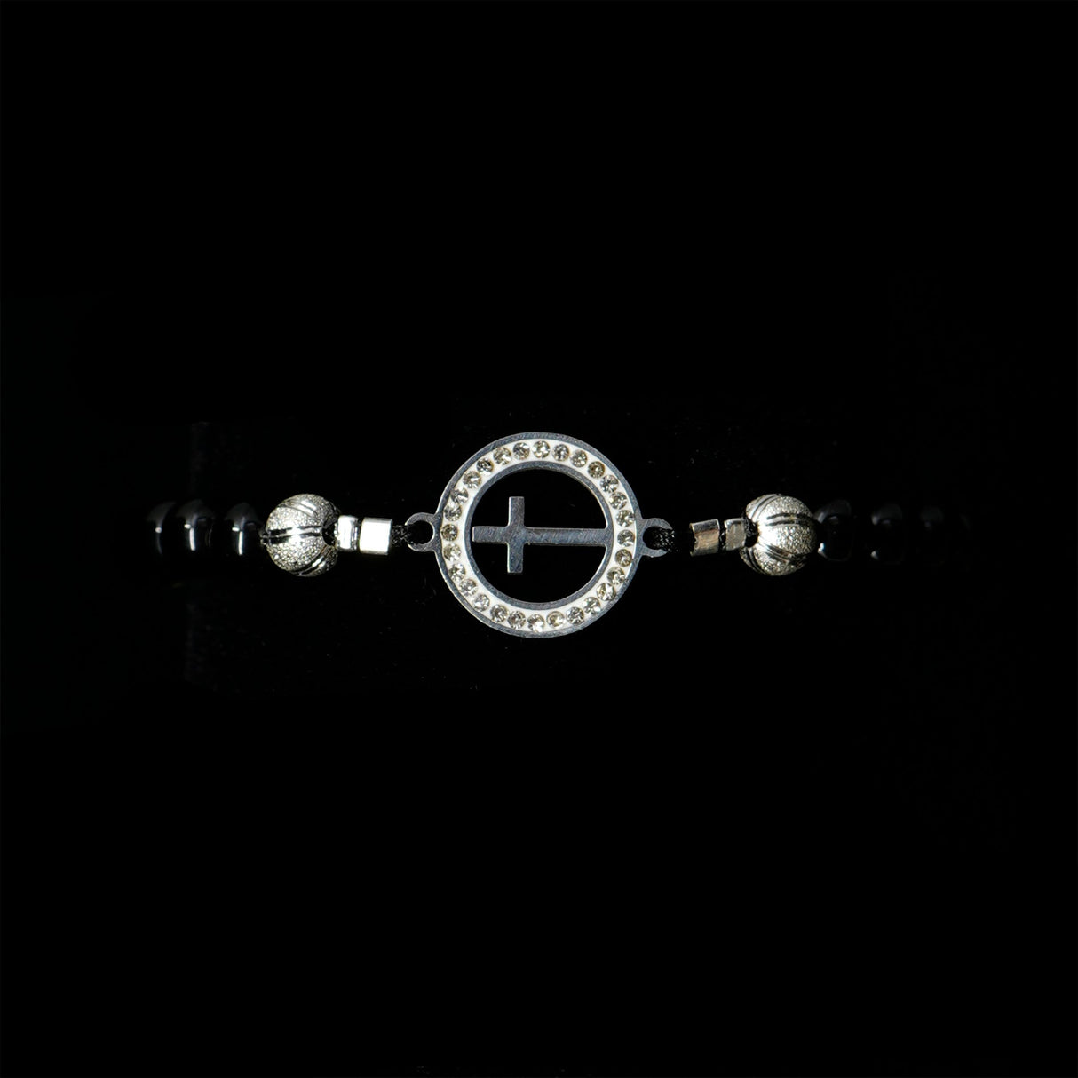 Onyx [Black] Sterling Silver Christian Woman Bracelet
