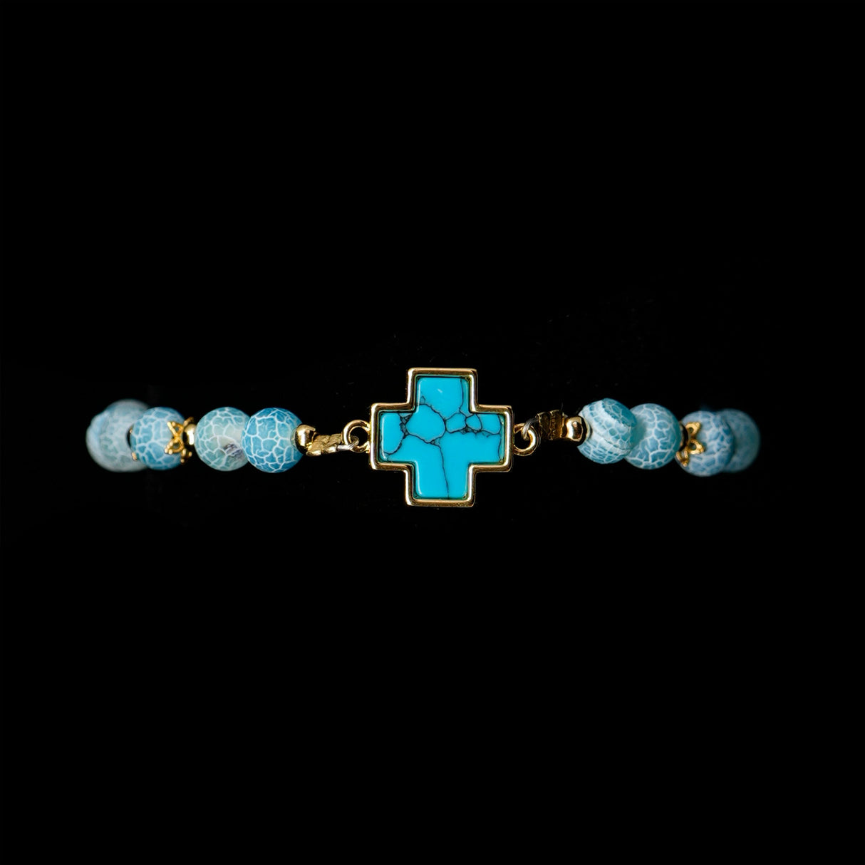 Agate [Cornflower Blue] 24k Gold Plated Christian Woman Bracelet