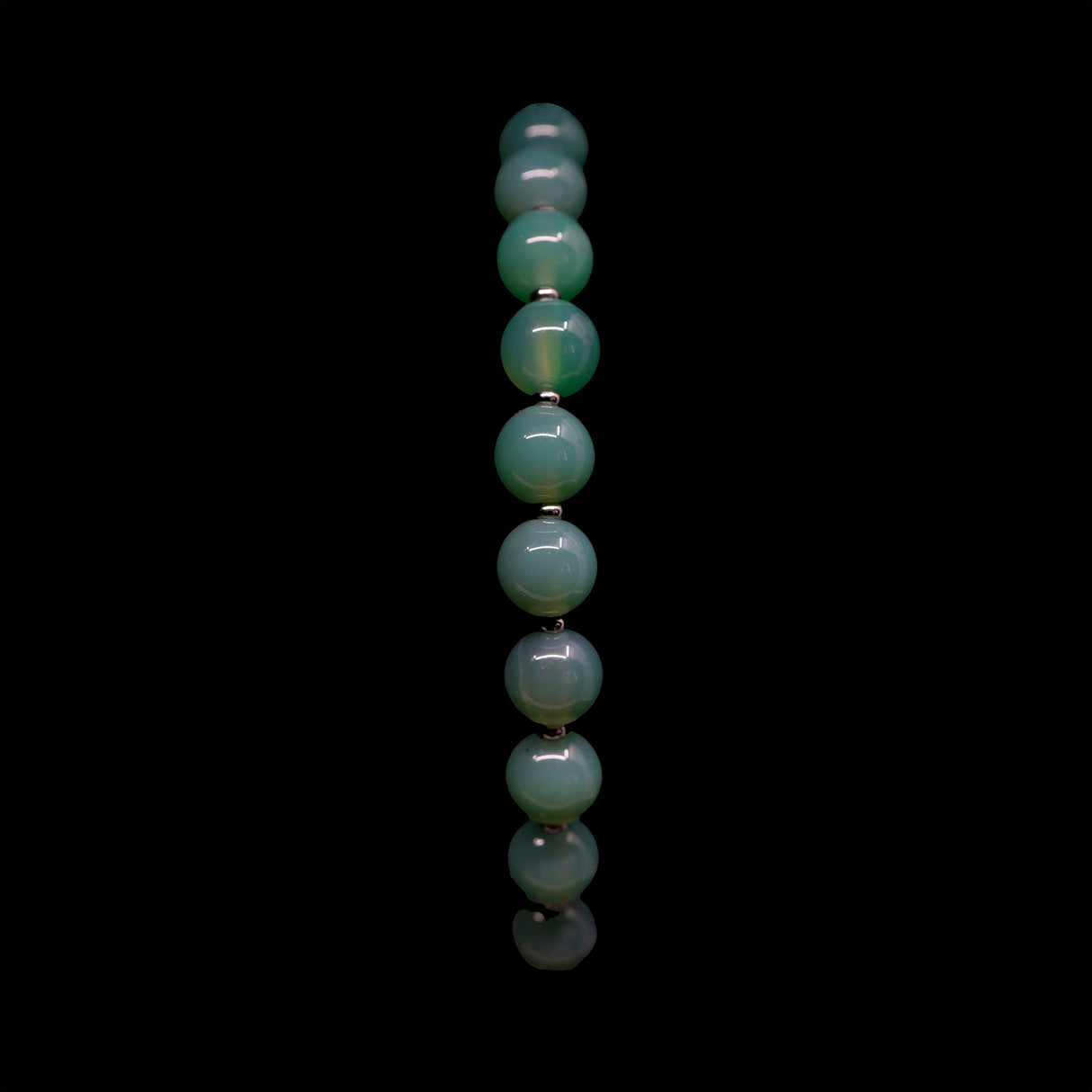 Agate [Green Onyx] Sterling Silver Christian Woman Bracelet