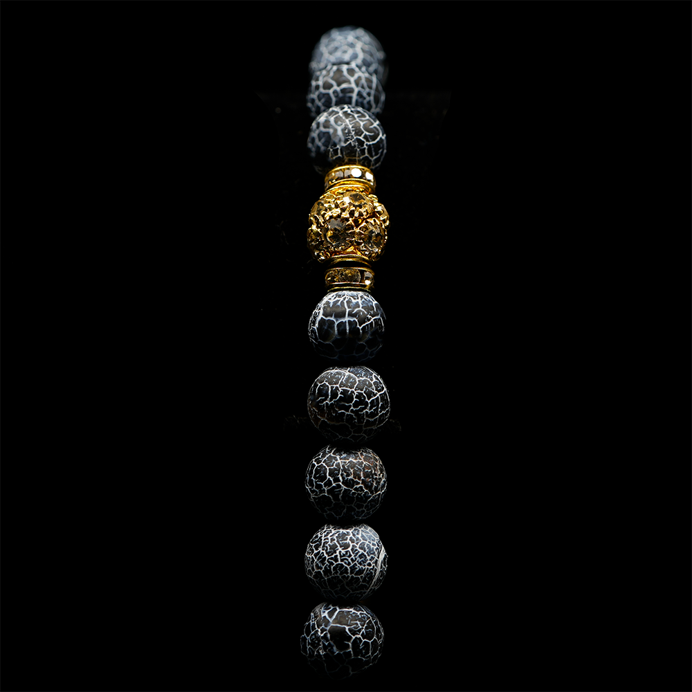 Agate [Black] 24k Gold Plated 50 beads Christian Prayer Rope