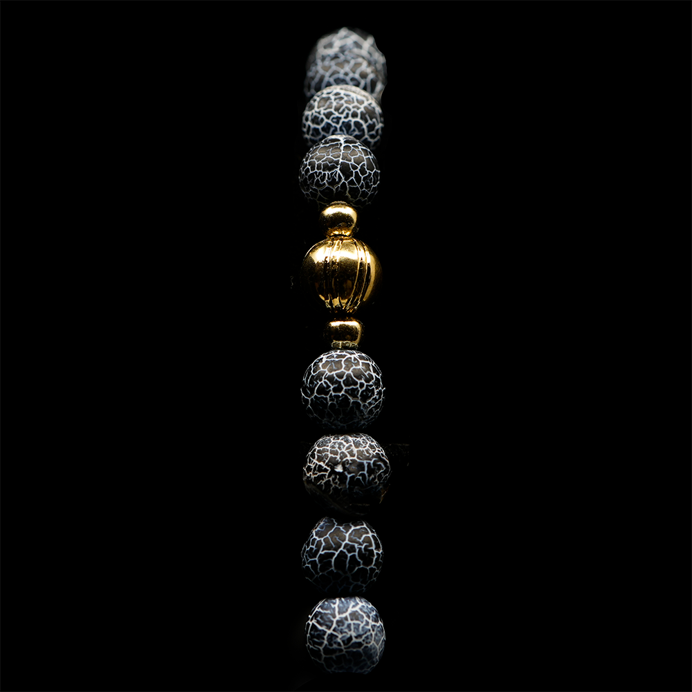 Agate [Black] 24k Gold Plated 50 beads Christian Prayer Rope