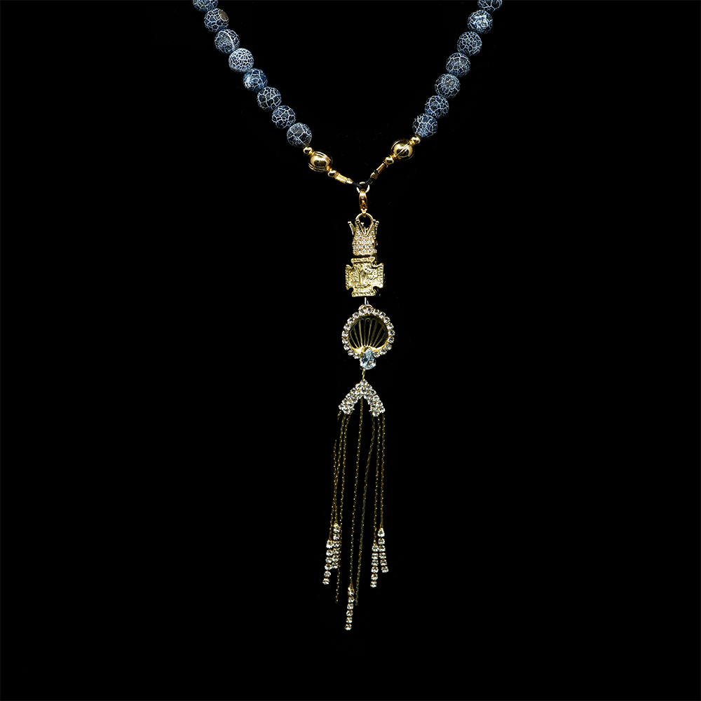 Agate [Black] 24k Gold Plated 50 beads Christian Prayer Rope