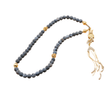 Agate [Black] 24k Gold Plated 50 beads Christian Decorative Rosary [Limited Edition]