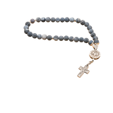 Agate [Black] 925 Silver Sterling Plated 33 beads Christian Decorative Rosary [Limited Edition]