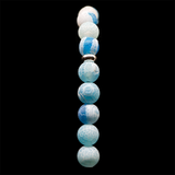 Agate [Cornflower Blue] 925 Sterling Silver Plated 50 beads Christian Decorative Rosary [Limited Edition]