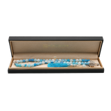 Agate [Cornflower Blue] 925 Sterling Silver Plated 50 beads Christian Decorative Rosary [Limited Edition]