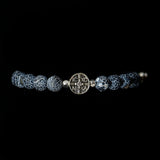 Agate [Black] Sterling Silver Christian Woman Bracelet