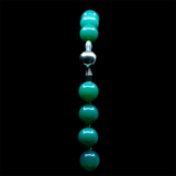 Agate [Green Onyx] 925 Sterling Silver Plated 50 beads Christian Prayer Rope