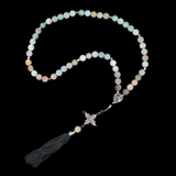 Amazonite Flower 925 Sterling Silver Plated 50 beads Christian Prayer Rope