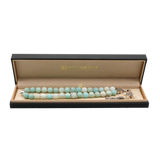 Amazonite Flower 925 Sterling Silver Plated 33 beads Christian Decorative Rosary [Limited Edition]