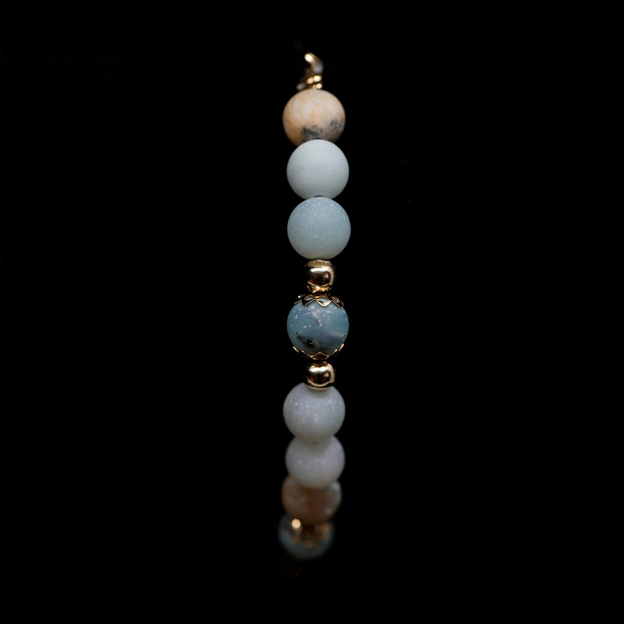 Amazonite Flower 24k Gold Plated Christian Woman Bracelet