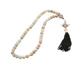 Amazonite Flower 925 Sterling Silver Plated 50 beads Christian Decorative Rosary [Limited Edition]