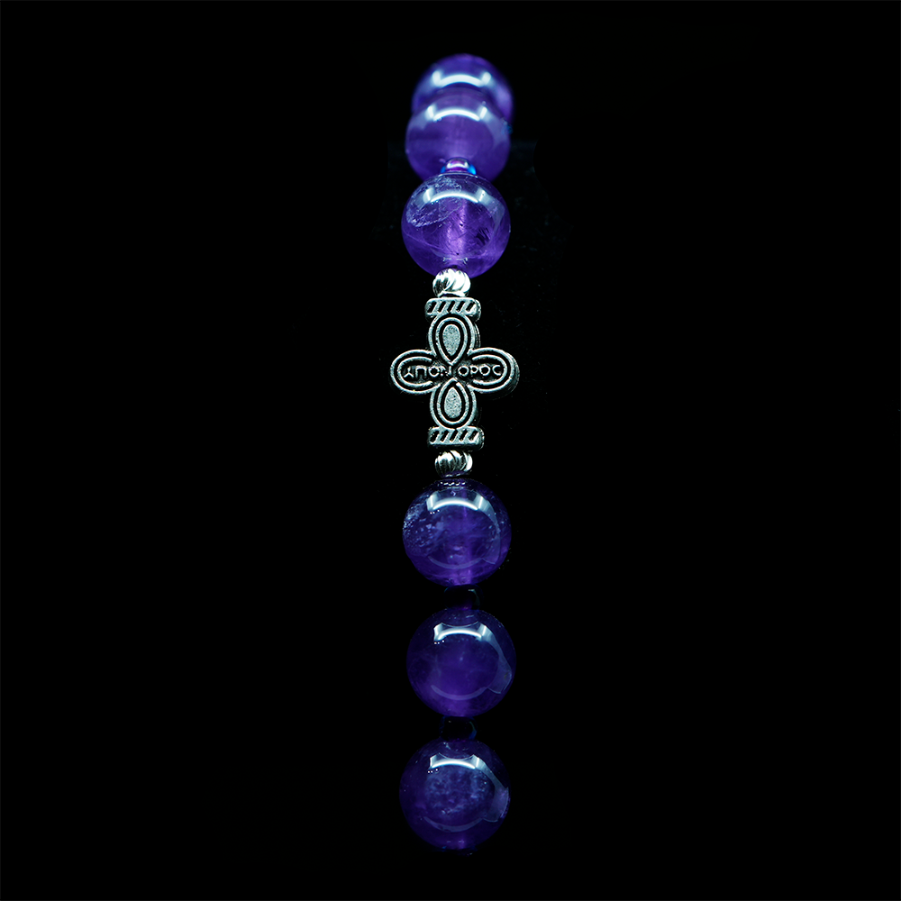 Amethyst 925 Sterling Silver Plated 50 beads Christian Prayer Rope