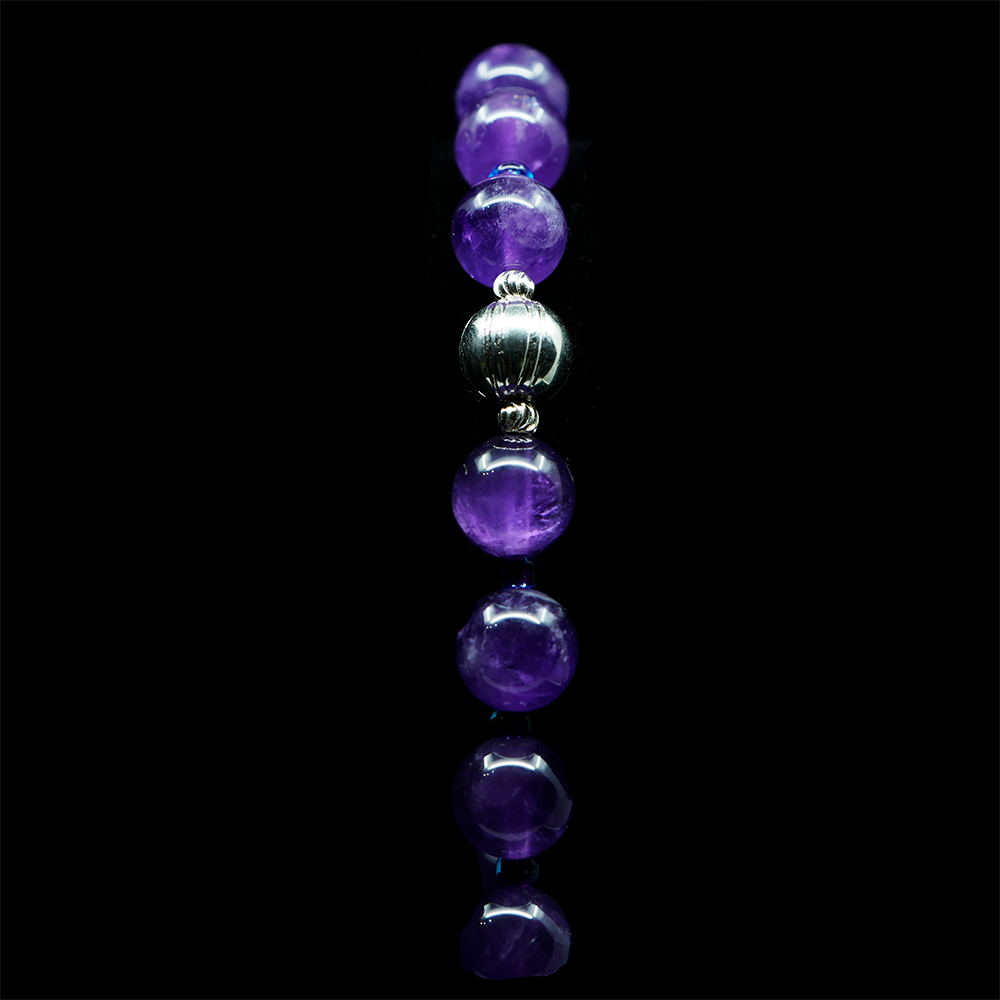Amethyst 925 Sterling Silver Plated 50 beads Christian Decorative Rosary [Limited Edition]