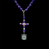 Amethyst 925 Sterling Silver Plated 50 beads Christian Decorative Rosary [Limited Edition]
