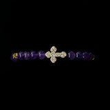 Amethyst 24k Gold Plated Christian Woman Bracelet