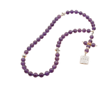 Amethyst 925 Sterling Silver Plated 50 beads Christian Decorative Rosary [Limited Edition]