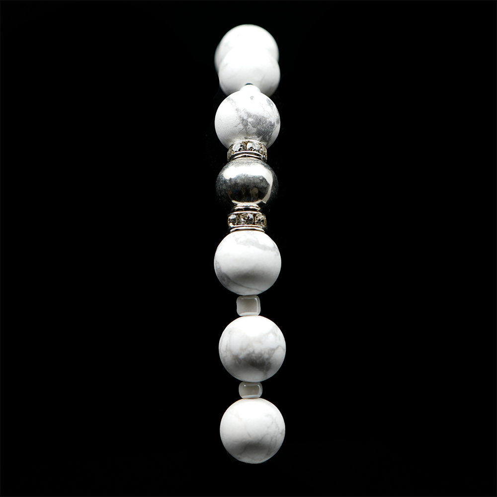 Howlite 925 Sterling Silver Plated 50 beads Christian Decorative Rosary [Limited Edition]