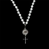 Howlite 925 Sterling Silver Plated 50 beads Christian Decorative Rosary [Limited Edition]
