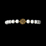 Howlite 24k Gold Plated Christian Woman Bracelet