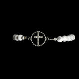Howlite Platinum & Sterling Silver Christian Woman Bracelet