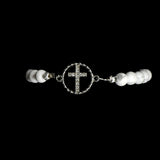 Howlite Platinum & Sterling Silver Christian Woman Beads Bracelet [Limited Edition]