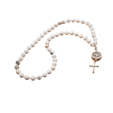 Howlite 925 Sterling Silver Plated 50 beads Christian Decorative Rosary [Limited Edition]