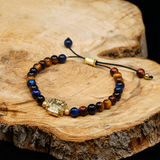 Tiger’s Eye 24k Gold Plated Christian Woman Bracelet