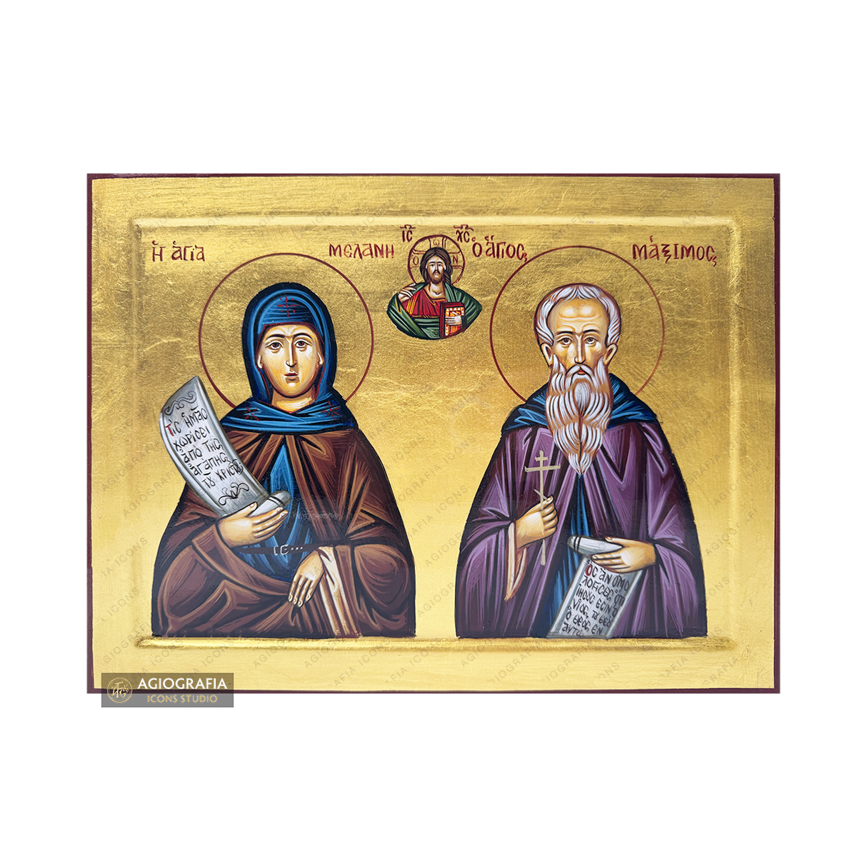 Jesus Christ with Saints Maximus & Melania [Handwritten]