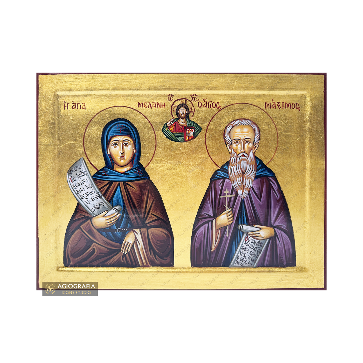 Jesus Christ with Saints Maximus & Melania [Handwritten]