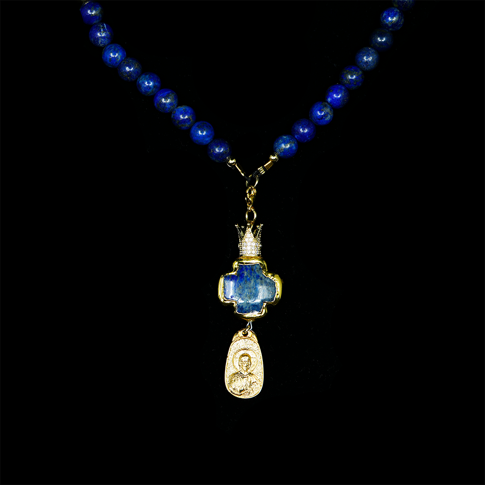 Lapis Lazuli 24k Gold Plated 50 beads Christian Prayer Rope