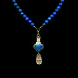 Lapis Lazuli 24k Gold Plated 50 beads Christian Prayer Rope