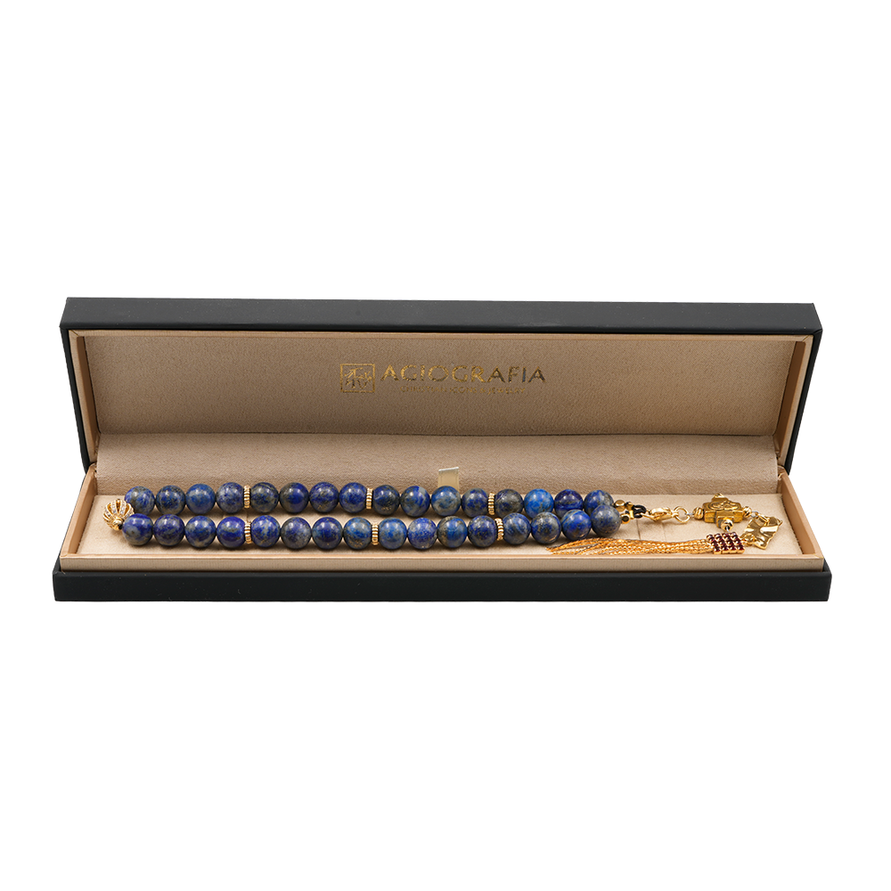 Lapis Lazuli 24k Gold Plated 33 beads Christian Decorative Rosary [Limited Edition]