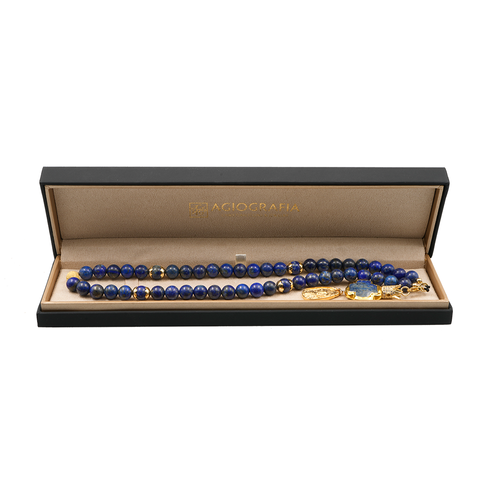 Lapis Lazuli 24k Gold Plated 50 beads Christian Prayer Rope