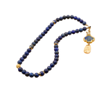 Lapis Lazuli 24k Gold Plated 50 beads Christian Prayer Rope