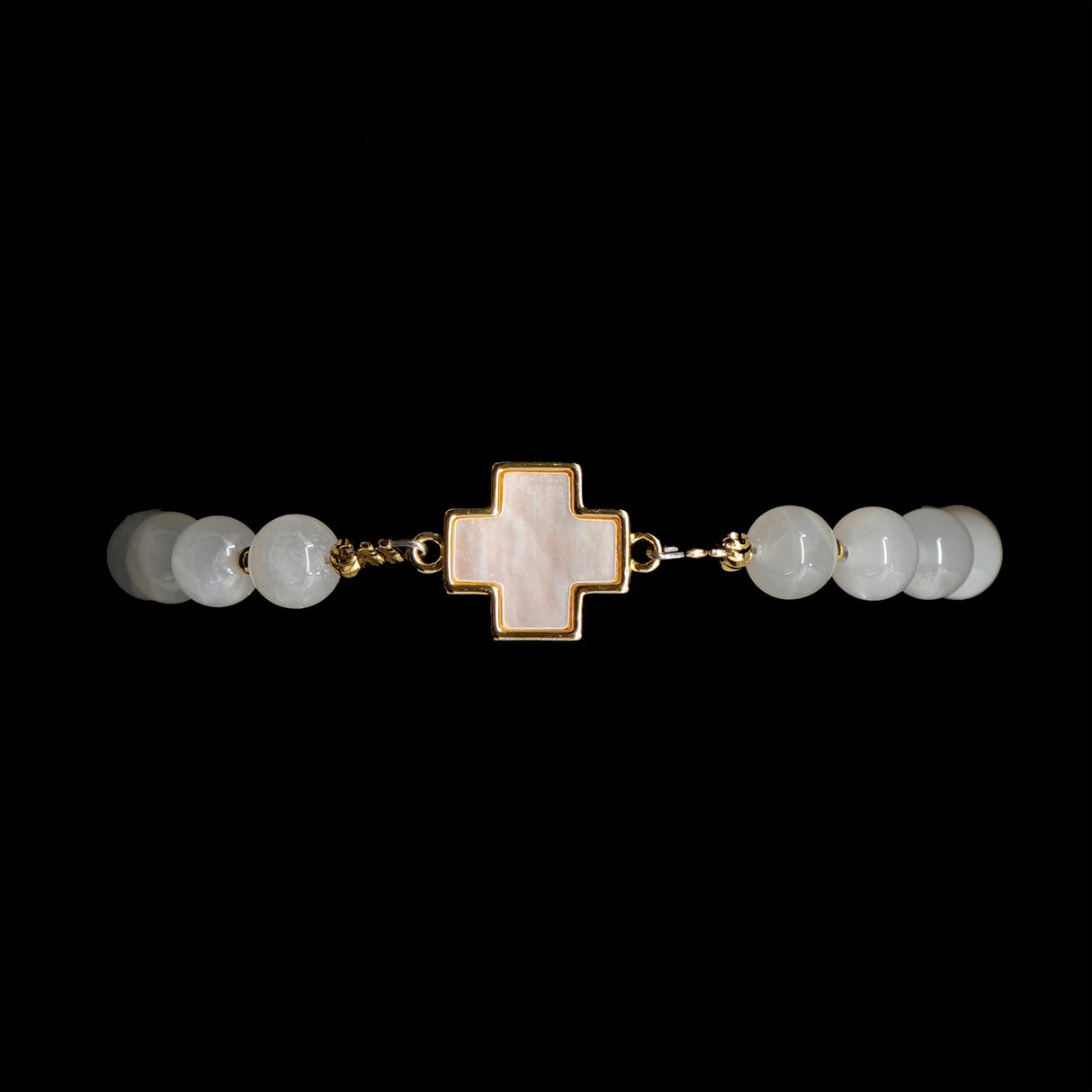 Moonstone [White] 24k Gold Plated Christian Woman Bracelet