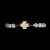 Moonstone [White] 24k Gold Plated Christian Woman Bracelet