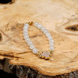 Moonstone [White] 24k Gold Plated Christian Woman Bracelet