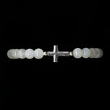 Moonstone [White] Sterling Silver Christian Woman Bracelet