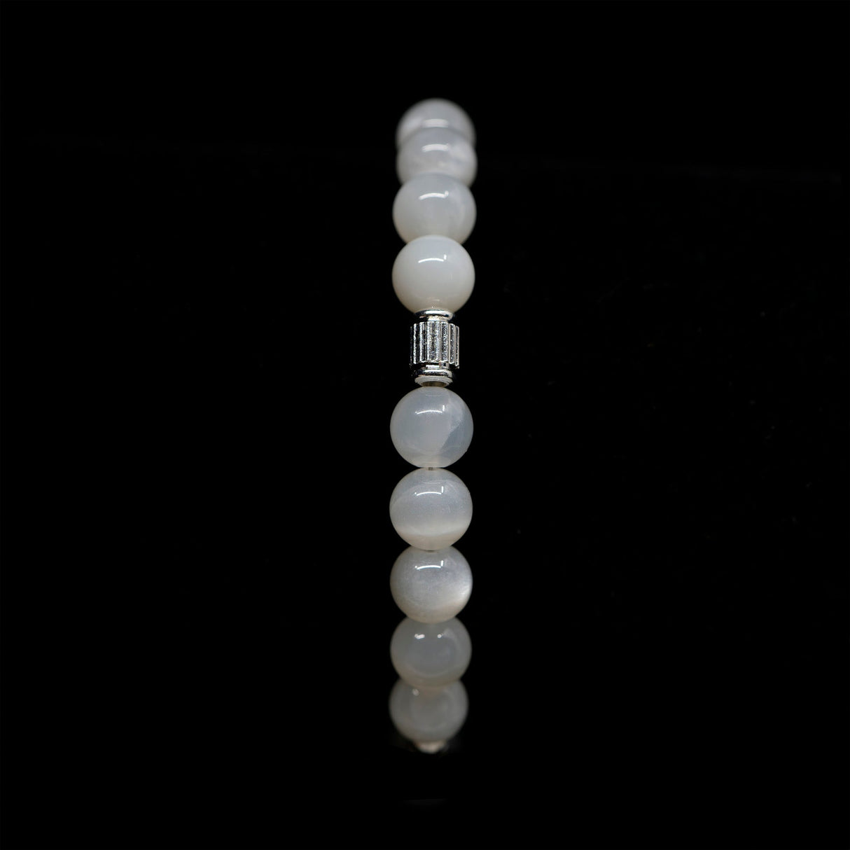 Moonstone [White] Sterling Silver Christian Woman Bracelet