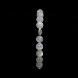 Moonstone [White] Sterling Silver Christian Woman Bracelet
