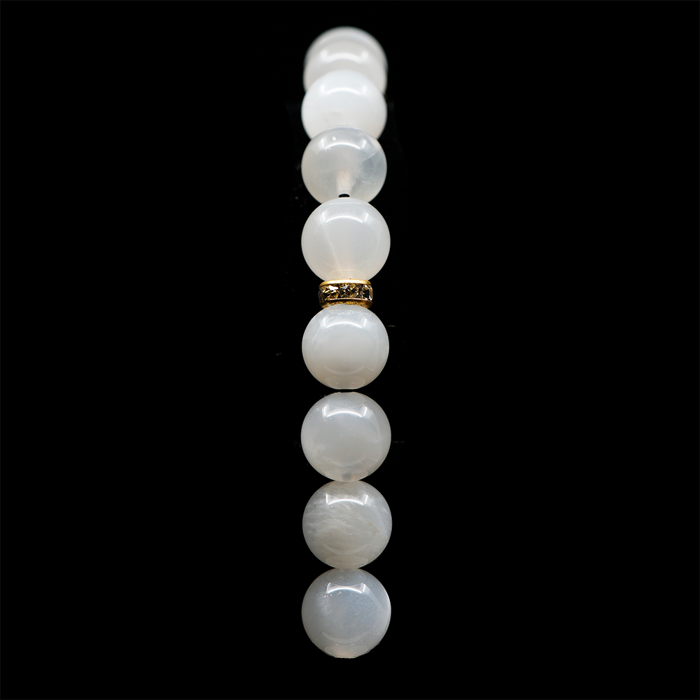Moonstone [White] 24k Gold Plated 50 beads Christian Prayer Rope