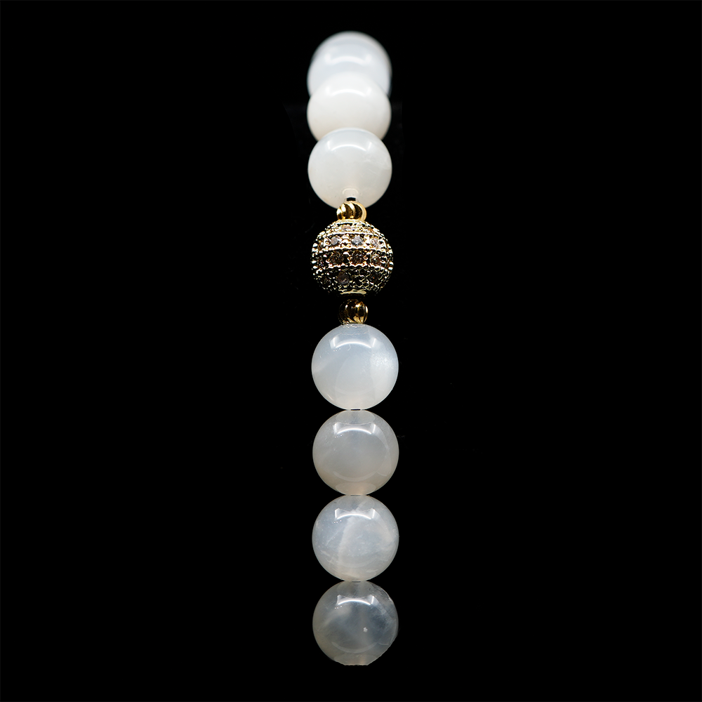 Moonstone [White] 24k Gold Plated 50 beads Christian Prayer Rope