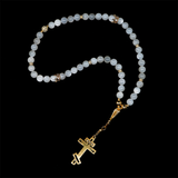 Moonstone [White] 24k Gold Plated 50 beads Christian Prayer Rope