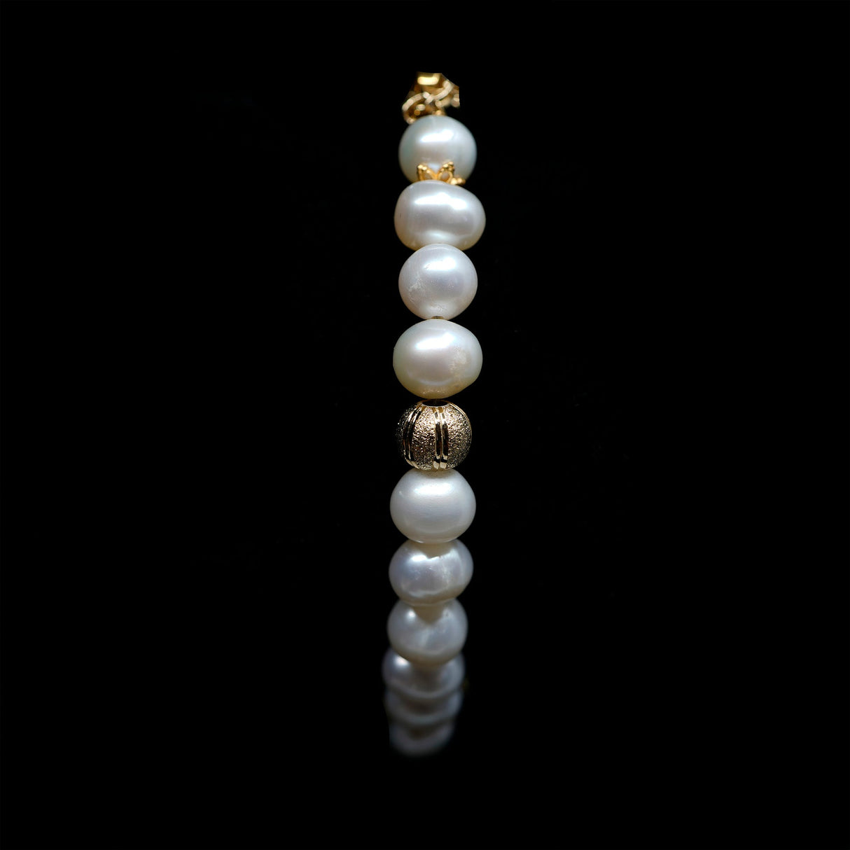 Pearls [Creamy White] 24k Gold Plated Christian Woman Bracelet