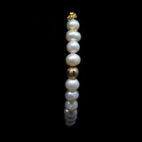 Pearls [Creamy White] 24k Gold Plated Christian Woman Bracelet
