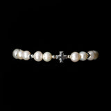 Pearls [White Smoke] Silver Plated Christian Woman Bracelet