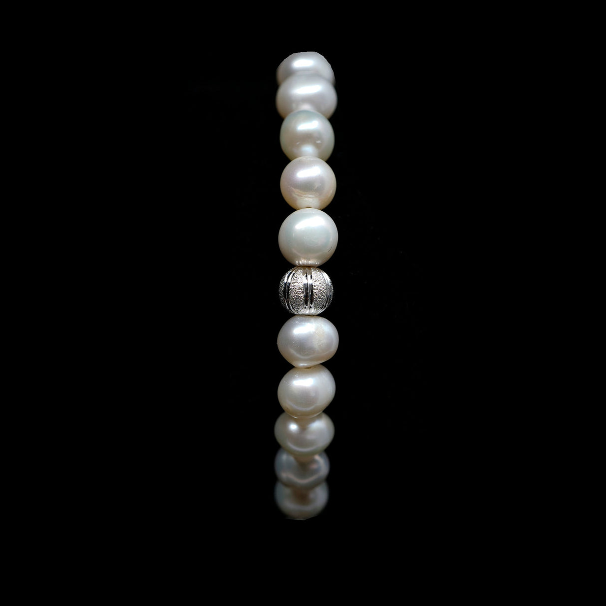 Pearls [Creamy White] Platinum Plated & Sterling Silver Christian Woman Bracelet